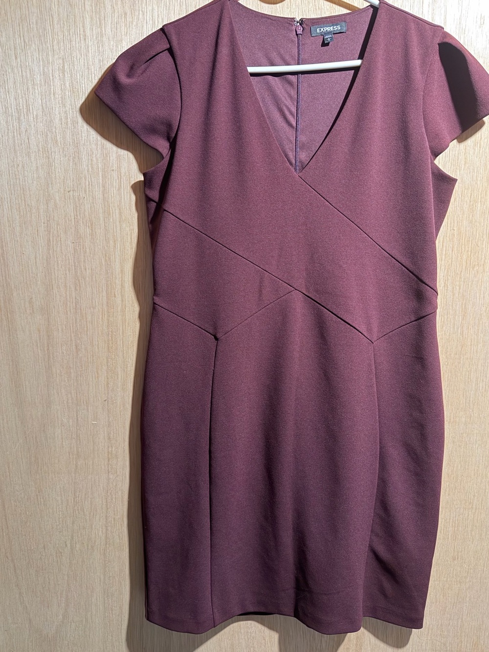 Express Midi Sheath Dress in Burgundy
